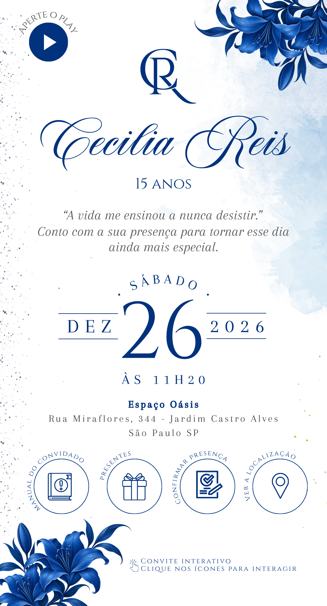 Convite principal de Cecilia Reis